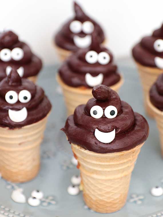 Drollen cupcakes in ijsbakjes - Een grappige én lekkere kindertraktatie voor op school.