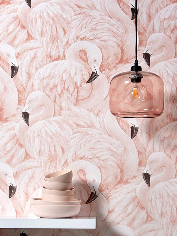 Flamingo behang van de Kwantum
