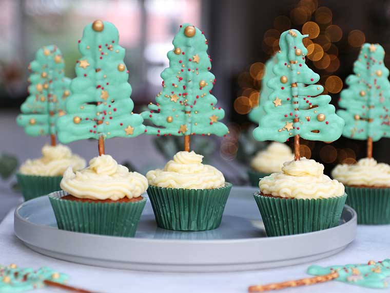 Kerst cakejes | Het recept voor lekkere én leuke Kerstboom cupcakes