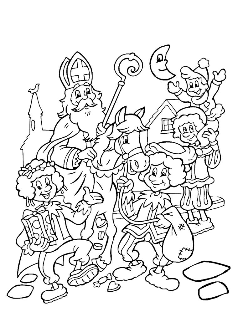 Kleurplaat Sinterklaas | Print gratis de leukste Sinterklaas kleurplaten!