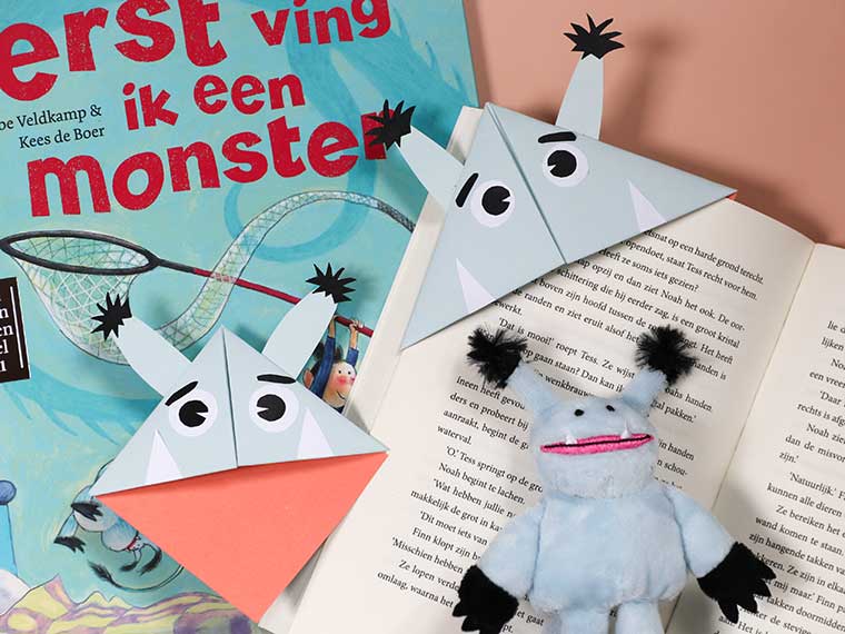 Knutselidee Nationale Voorleesdagen 2022 | Monster boekenlegger maken.