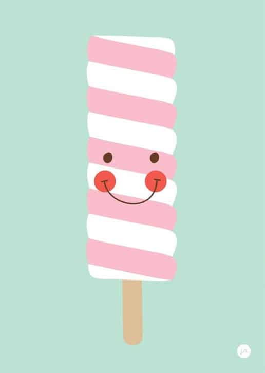 Een vrolijke poster van een Twister ijsje